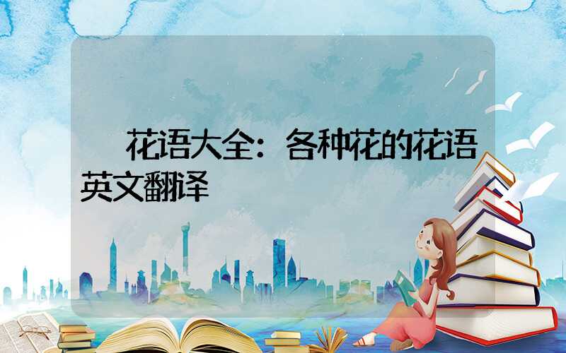  花语大全：各种花的花语英文翻译